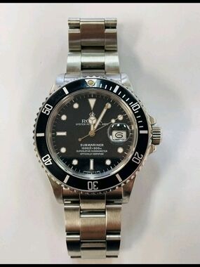 Rolex Submariner Black and Silver Stainless Steel Watch